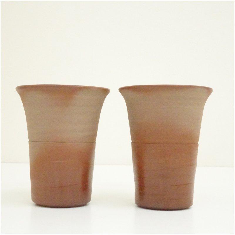 備前焼 王子窯造 ビアマグ一対（共箱） : 茶道具と掛軸のショップ