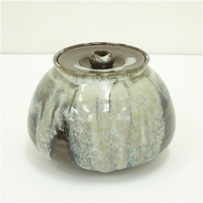 唐津焼 武村源左衛門（源左ェ門）造 朝鮮唐津水指（替蓋付）（共箱