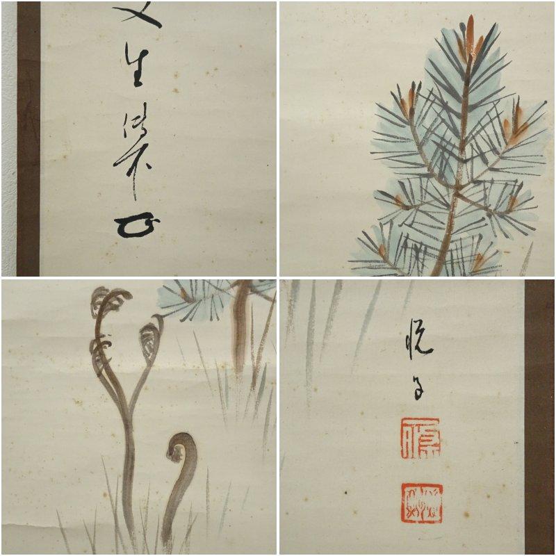 一条悦子筆　稚松図　大徳寺　円山伝衣賛　肉筆紙本掛軸（大徳寺　上田義山識箱）_5