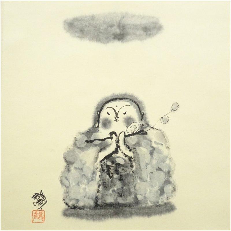 美術品 平田龍彦筆 陽光 肉筆紙本掛軸（共箱）