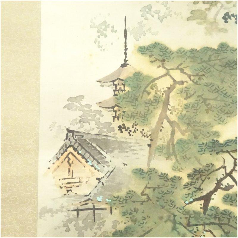 林半嶺筆 厳島之図 肉筆絹本掛軸（共箱） : 茶道具と掛軸のショップ