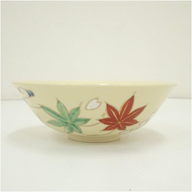 京焼 加藤昌山造 色絵紅葉平茶碗 : 茶道具と掛軸のショップつなぐ
