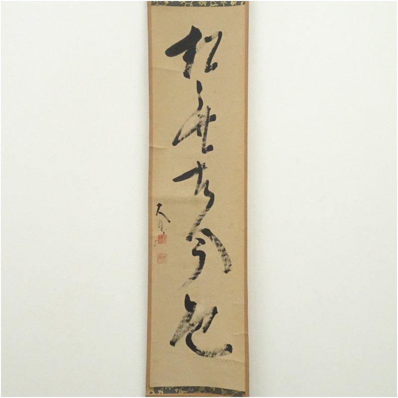 千城弧巴任銘　【花】紙本　肉筆 美術、工芸品 相国寺 大津櫪堂筆 「松無古今色」一行書 肉筆紙本掛軸