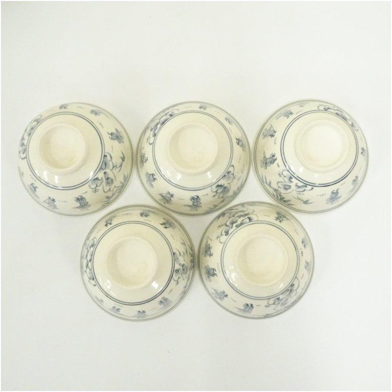 京焼 上山善峰造 七賢人絵高麗数茶碗10客（共箱） : 茶道具と掛軸の