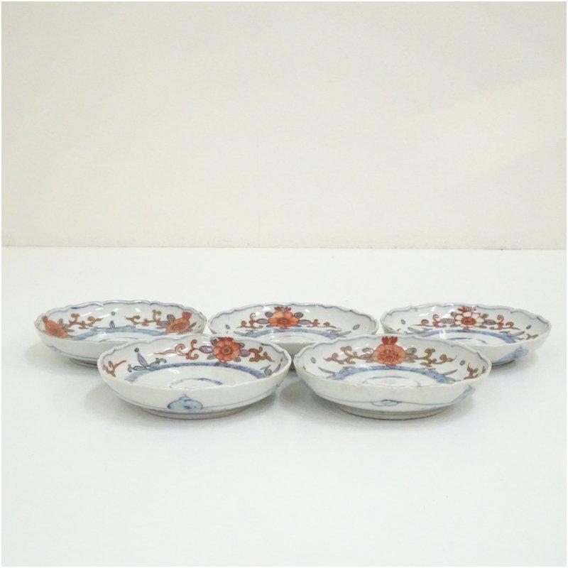 伊万里焼 染錦花唐草文小皿5客 : 茶道具と掛軸のショップつなぐ - 通販
