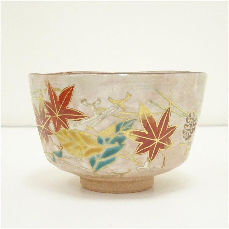 京焼 壱休窯造 乾山吹寄茶碗（共箱） : 茶道具と掛軸のショップつなぐ