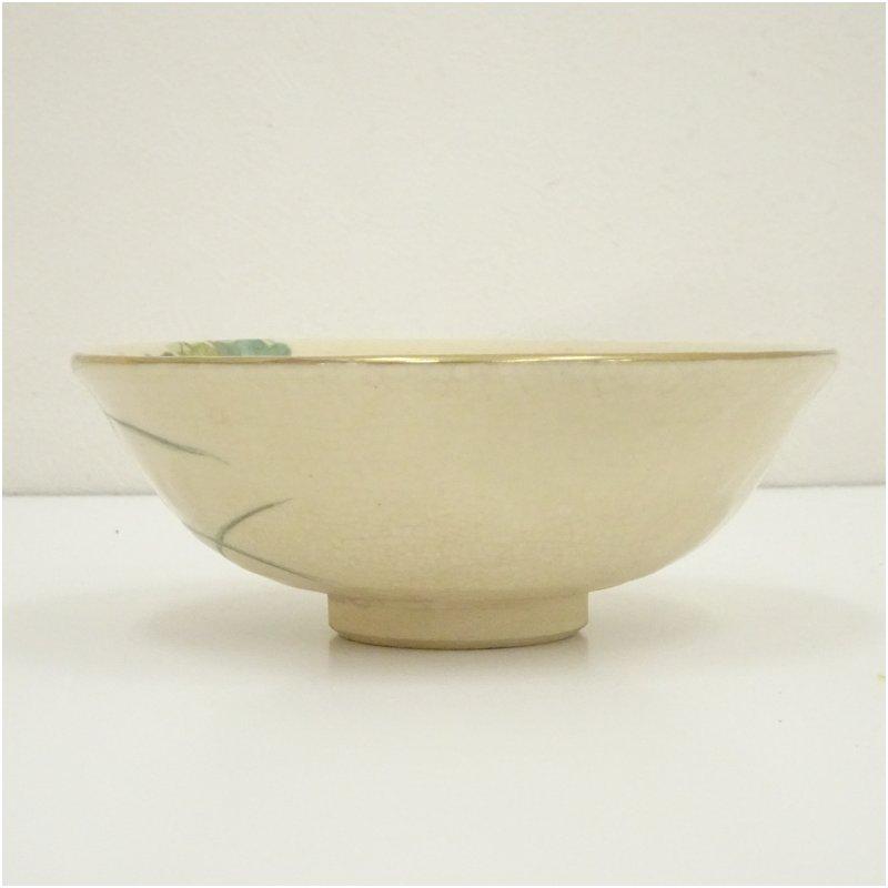 京焼 井上春峰造 色絵朝顔平茶碗（共箱） : 茶道具と掛軸のショップ