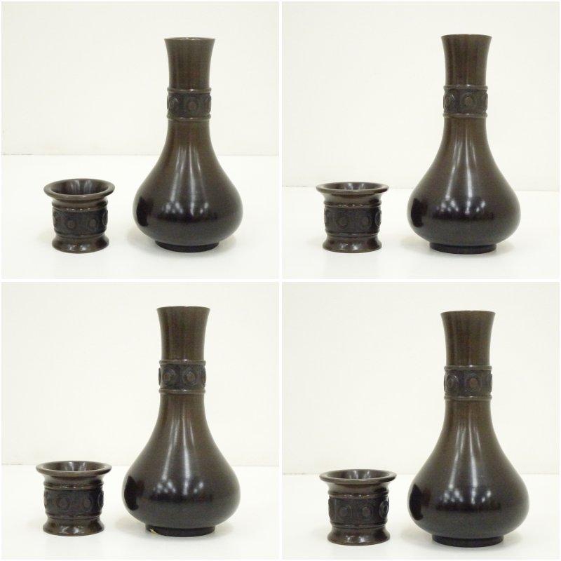 風炉師 鳳泉造 唐銅皆具（共箱） : 茶道具と掛軸のショップつなぐ