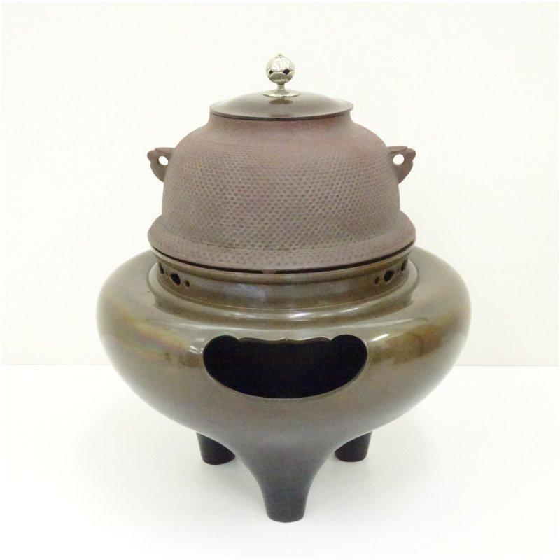 釜師 人間国宝 高橋敬典・風炉師 金谷浄雲造 唐銅朝鮮風炉・