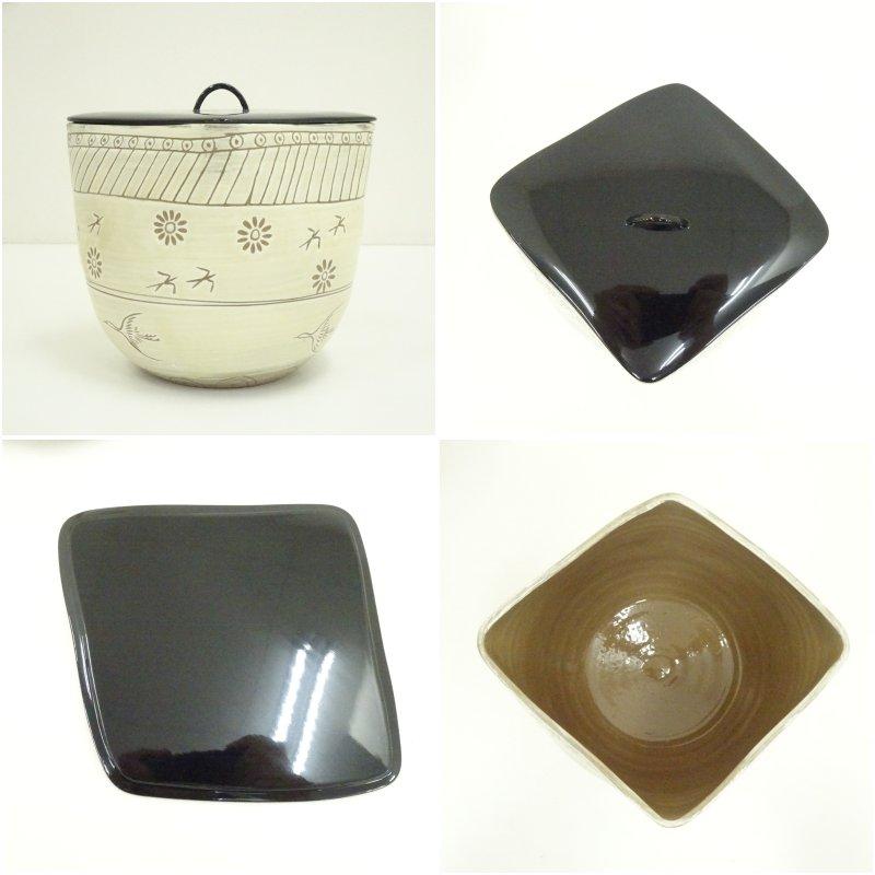 茶道具　黄瀬戸水指　加藤唐三郎作 茶道具・水指 】水指 黄瀬戸 一重口、加藤唐三郎作 - 茶道具