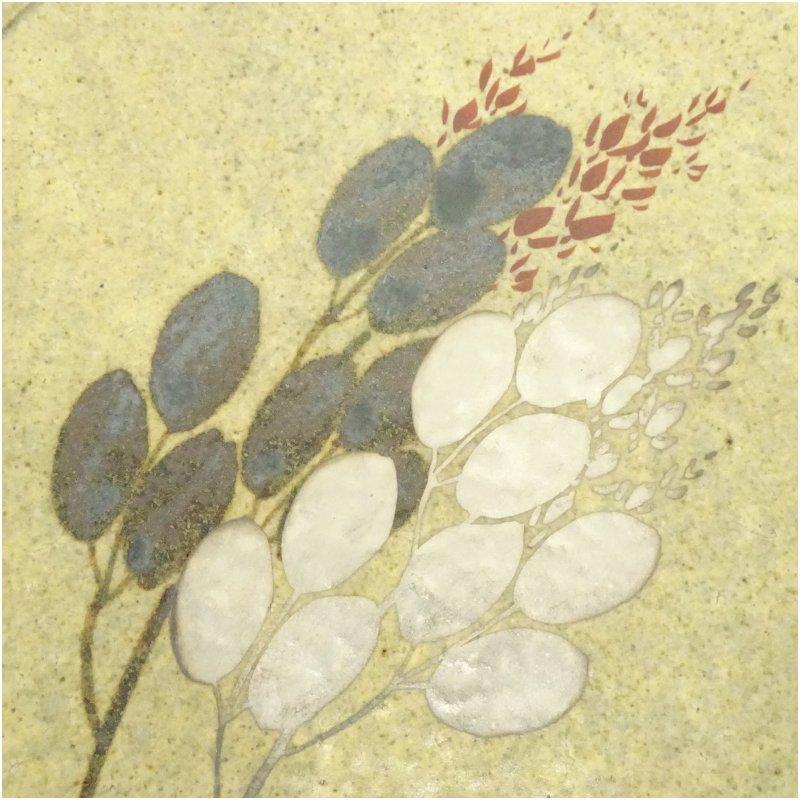番浦史郎造　萩文絵皿（共箱）_2