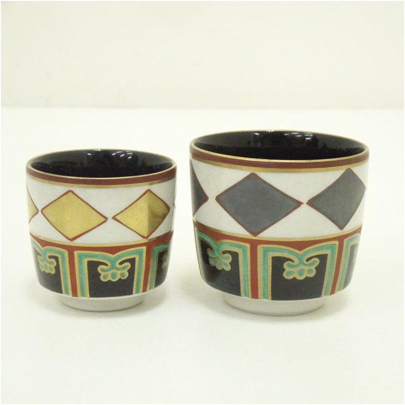 京焼 仁清意金銀菱重酒盃（共箱）