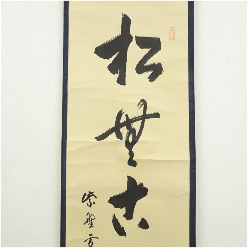 大徳寺 小田雪窓（宗甫）筆 「松無古今色」一行書 肉筆紙本掛軸（共箱