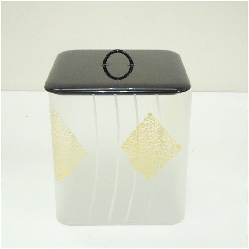 茶道具　金彩　ガラス　水指　銘「花火」石橋忠三郎　共箱　工芸　夏　茶会 茶道具 金彩 ガラス 水指 銘「花火」石橋忠三郎 共箱 工芸 夏 茶会