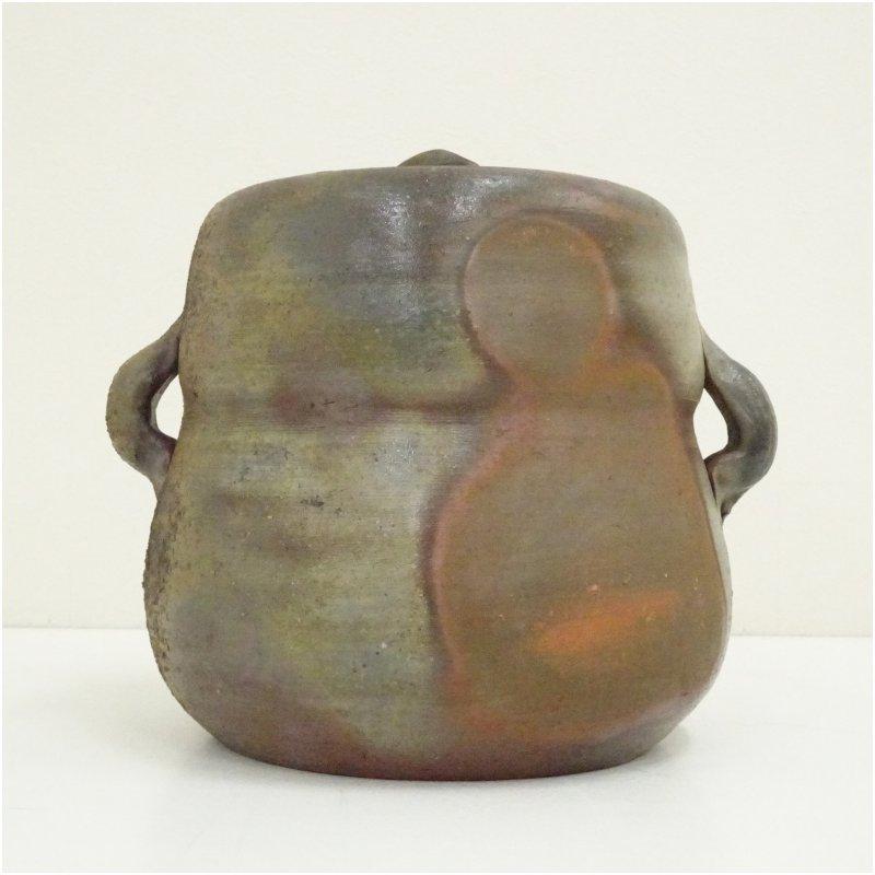備前焼 高原邦彦造 耳付水指（共箱） : 茶道具と掛軸のショップつなぐ