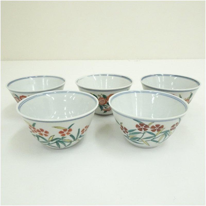 大明成化年製 古九谷風汲出茶碗5客（共箱） : 茶道具と掛軸のショップ