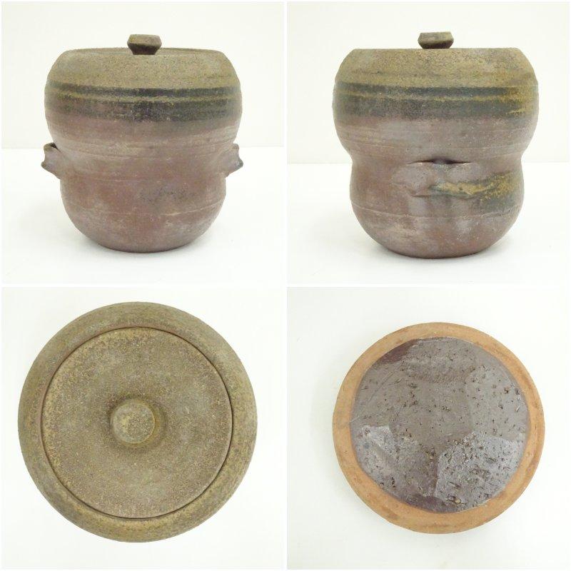 丹波焼 市野元和造 丹波赤土部釉水指（共箱） : 茶道具と掛軸の