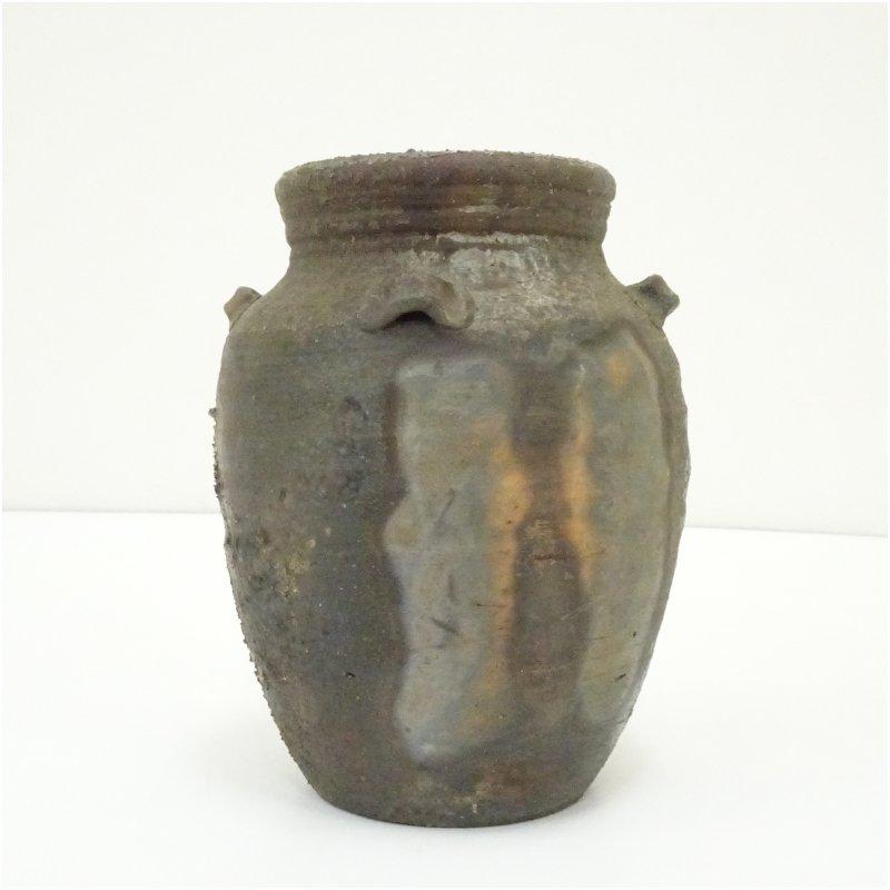 備前焼 山崎督造 窯変メロン肌壷（共箱） : 茶道具と掛軸のショップ