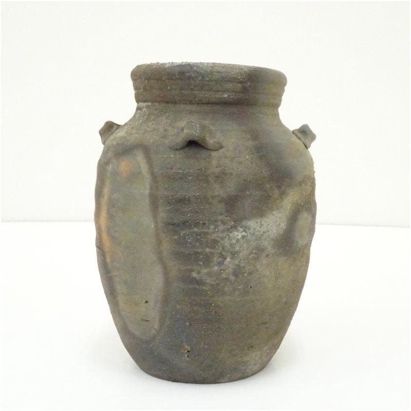 備前焼 山崎督造 窯変メロン肌壷（共箱） : 茶道具と掛軸のショップ