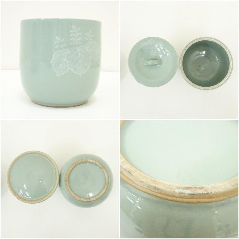 京焼 富田静山造 青磁白盛皆具（共箱） : 茶道具と掛軸のショップ