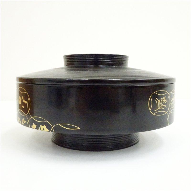 象彦造 漆塗蒔絵七宝文菓子器（共箱） : 茶道具と掛軸のショップつなぐ