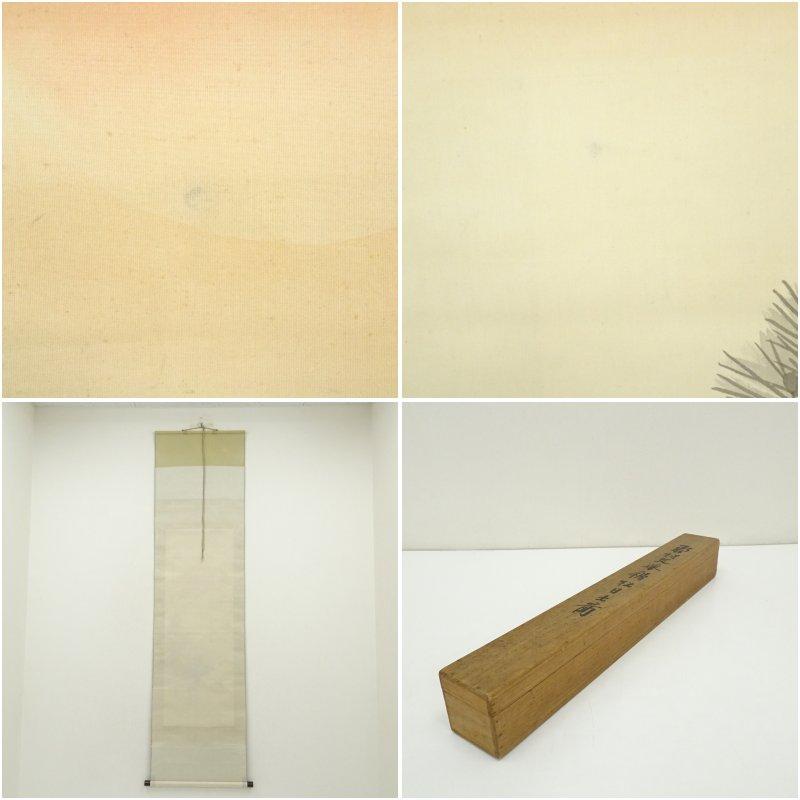 野村文挙筆 稚松日出図 肉筆絹本掛軸（保護箱） : 茶道具と掛軸の