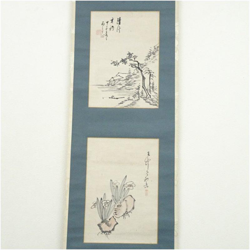 平野五岳筆　紙本肉筆　梅之圖　掛軸　送料込み250902 江戸後期 徐雨亭筆 山水・平野五岳筆 水仙 肉筆紙本掛軸 【公式通販】