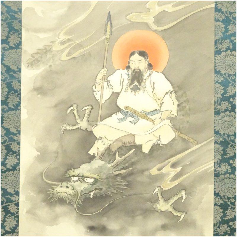 日本画家　野元琴畝『端午清節』双福　掛け軸　絹本　共箱　直筆保証 日本画家 野元琴畝『端午清節』双福 掛け軸 絹本 共箱 直筆保証