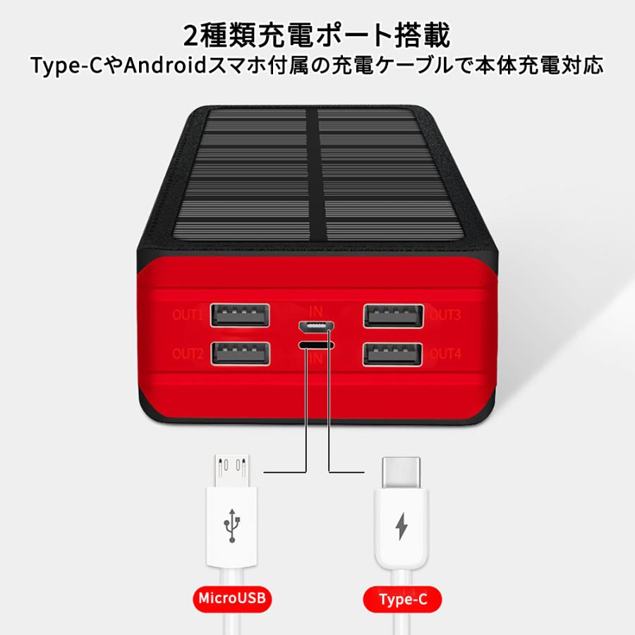 超大容量 ソーラー充電器 モバイルバッテリー ソーラーチャージャー 
