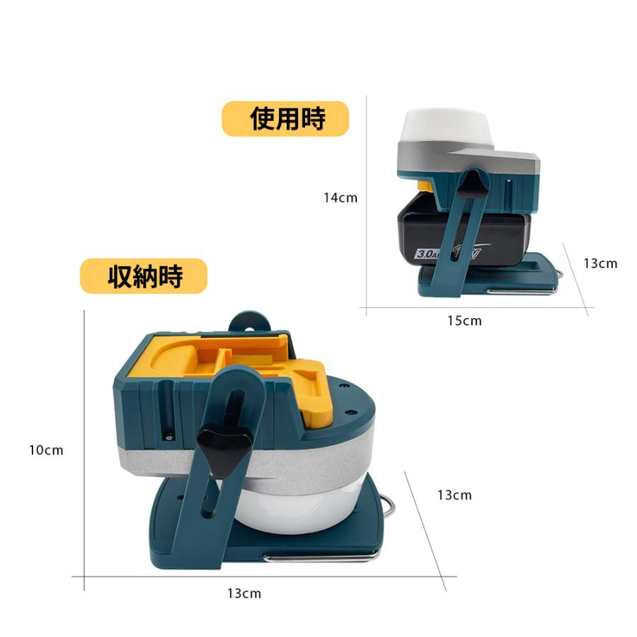 充電式LEDワークライト 1600ルーメン高輝度 明るさ三段調節 マグネット搭載 マキタ/ボッシュ 14.4v/18vバッテリー用 非常用ライト 防災ライト｜netkey-store｜10