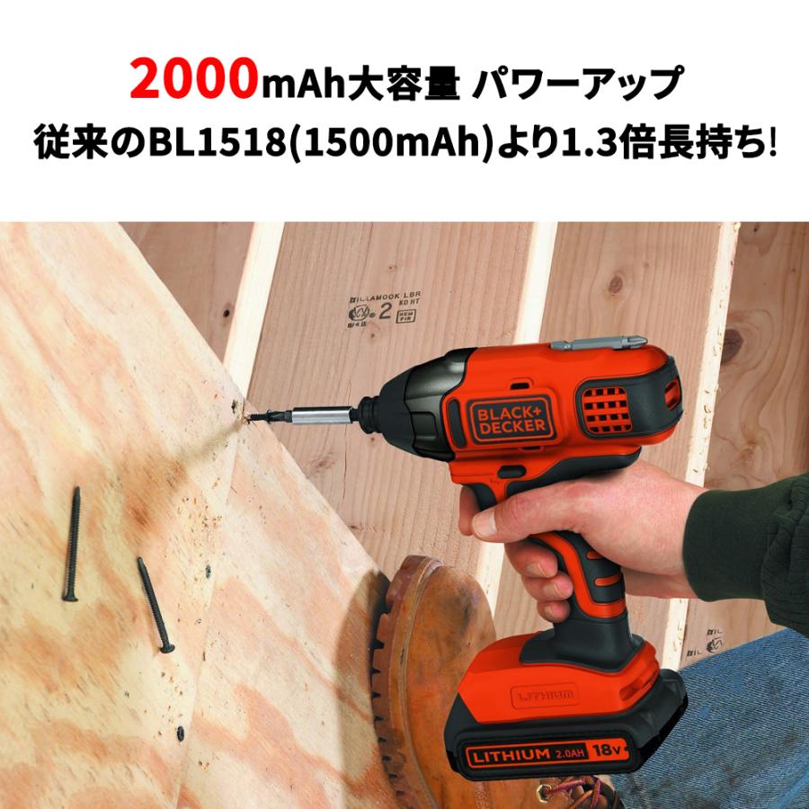 高品質 ブラック＆デッカー (BLACK+DECKER) BL2018 2000mAh 互換バッテリー｜netkey-store｜02