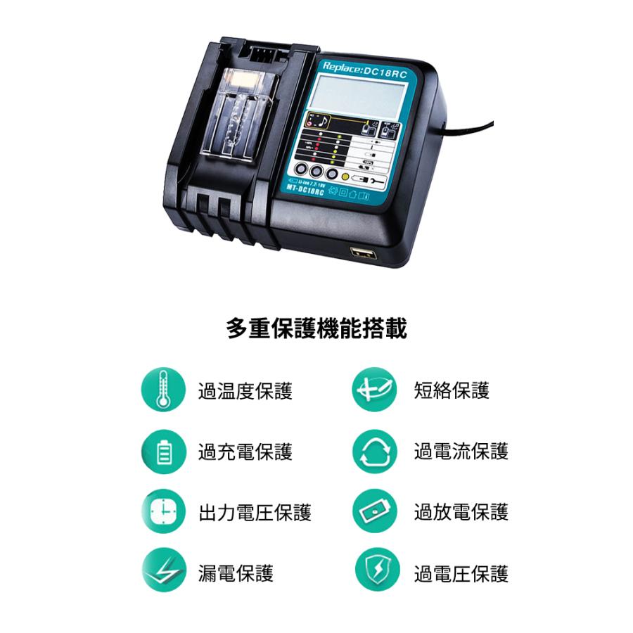 マキタ（makita） マキタ充電器 3.0A急速充電 DC18RC互換 バッテリー