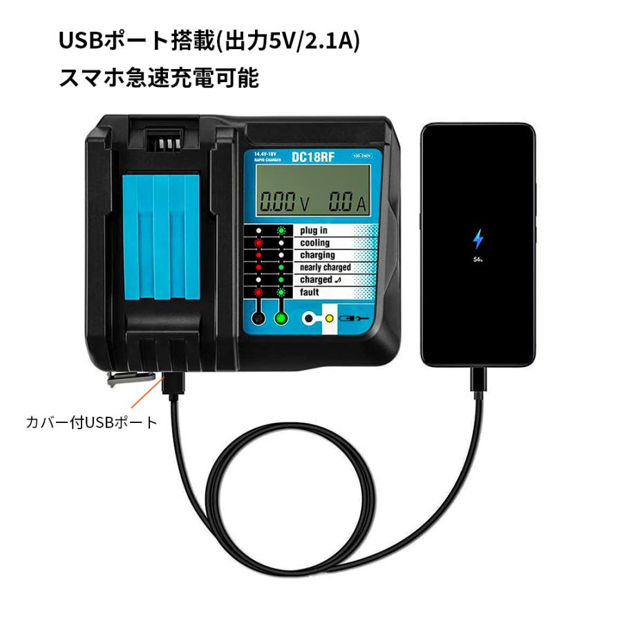 マキタ（makita） DC18RF 充電器 急速充電対応 互換品 マキタ14.4V/18V