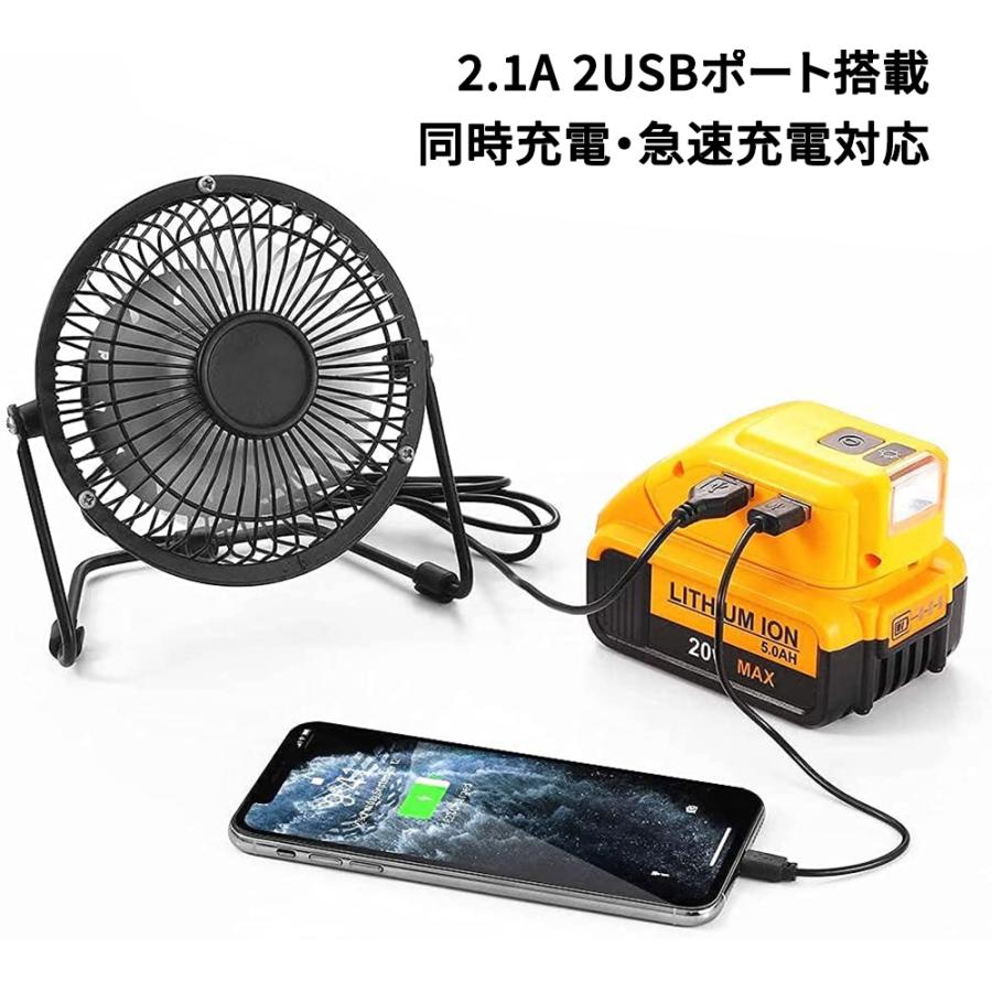 デウォルト バッテリーアダプター 2USBポート+DCポート搭載 デウォルト バッテリーアダプター 2USBポート+DCポート搭載