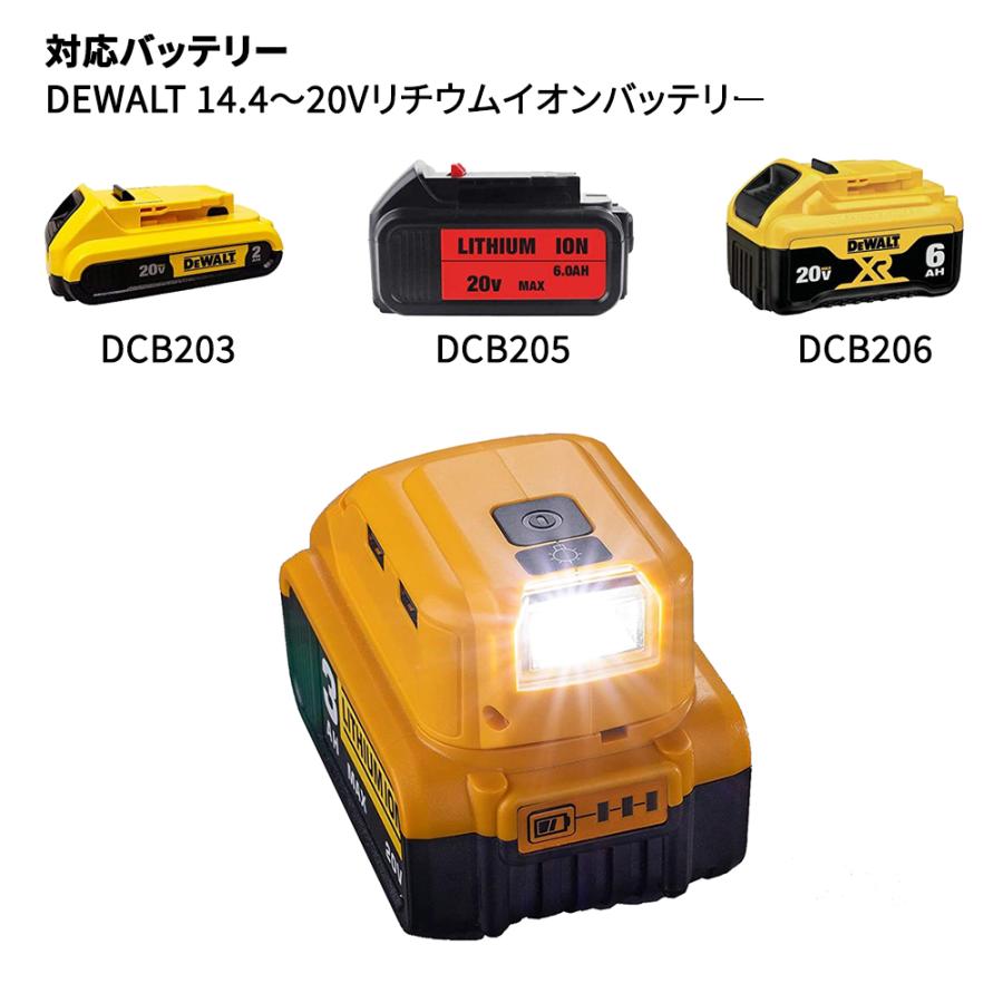 デウォルト バッテリーアダプター 2USBポート+DCポート搭載 デウォルト バッテリーアダプター 2USBポート+DCポート搭載