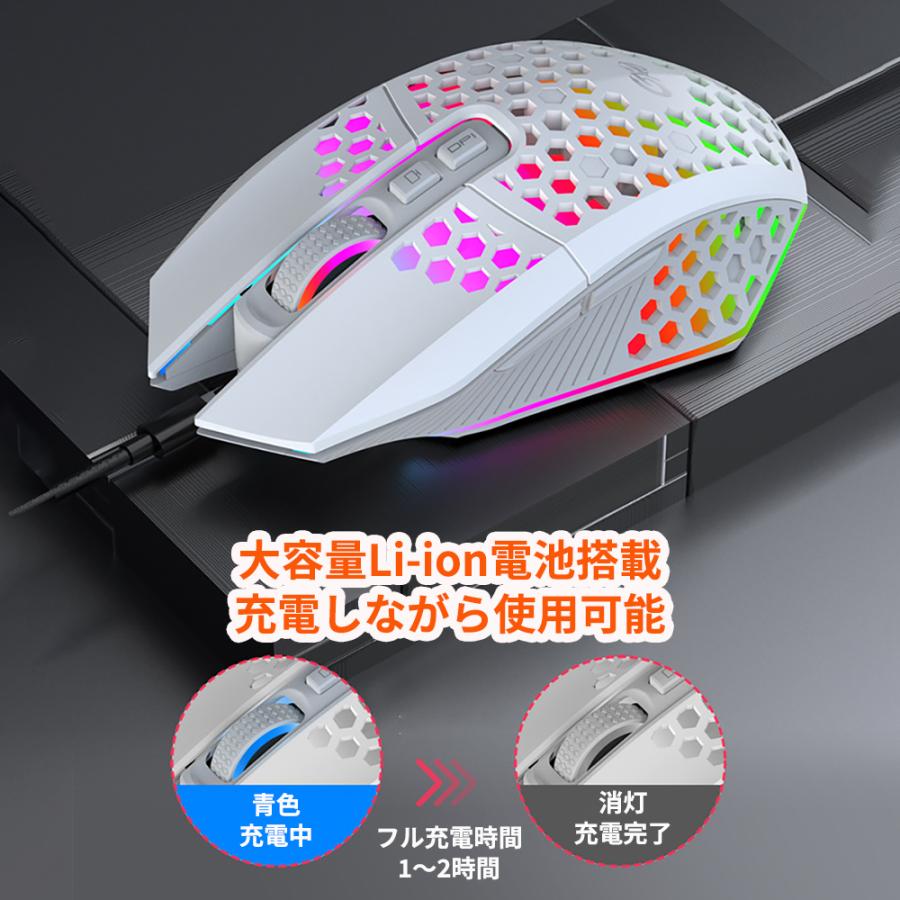ワイヤレス ゲーミングマウス 充電式 ワンクリックでデスクトップ画面