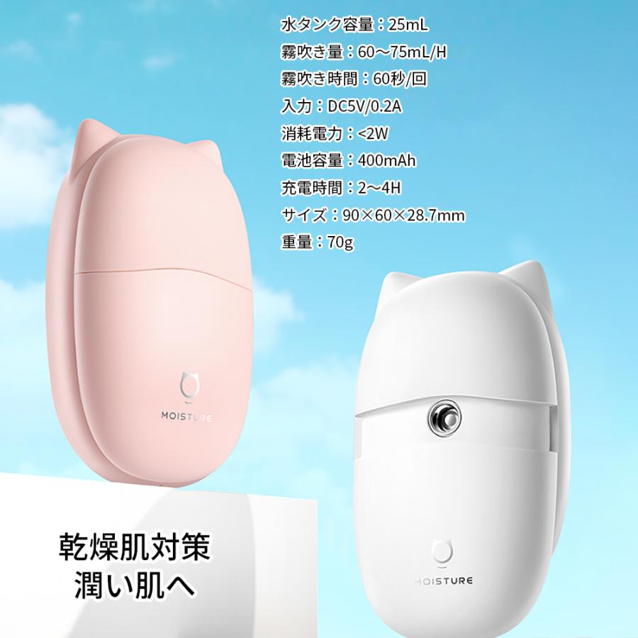 ハンディ加湿器 携帯美顔器 フェイススチームー microUSB充電式