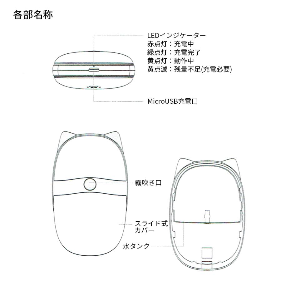 ハンディ加湿器 携帯美顔器 フェイススチームー microUSB充電式 爆買