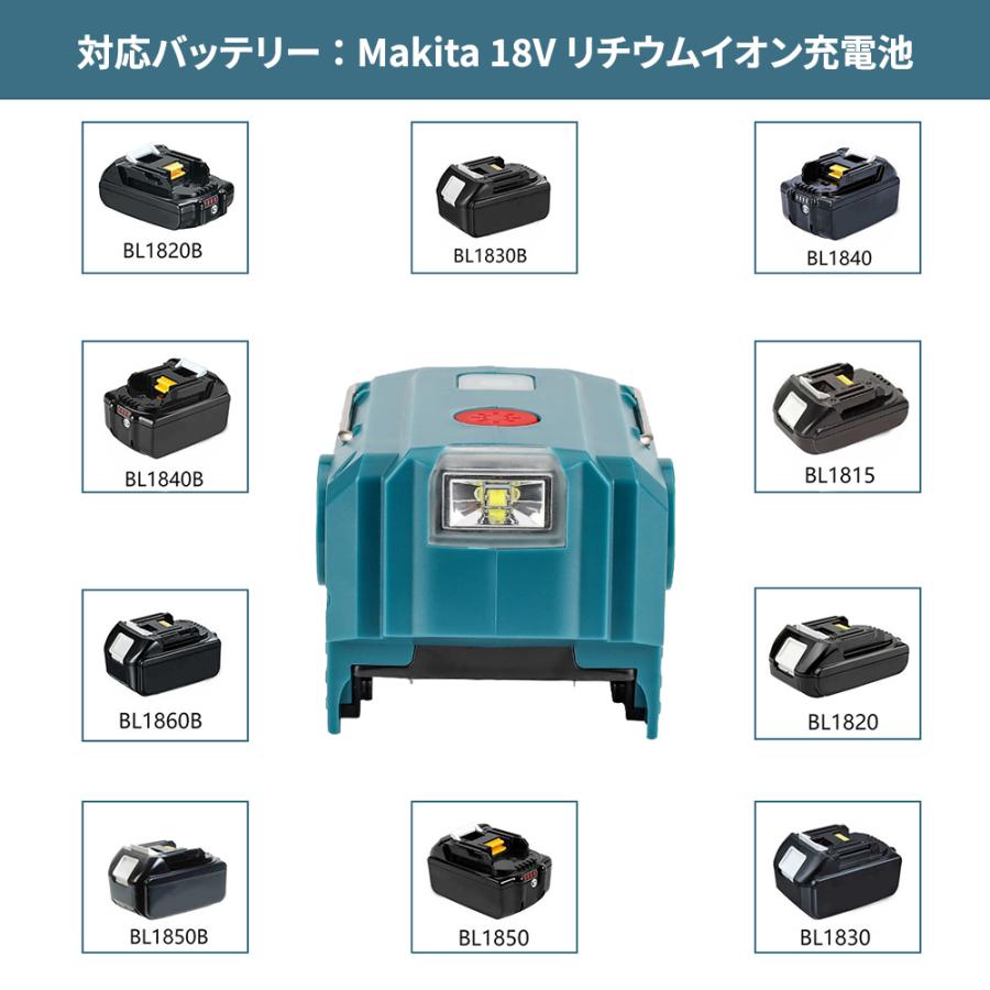 マキタバッテリー用インバーター ポータブル電源 200W DC18VからAC110V