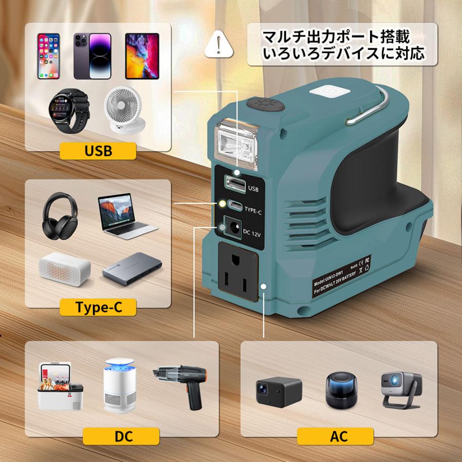 マキタ対応 インバーター　ポータブル電源　バッテリー マキタバッテリー用インバーター ポータブル電源 200W DC18Vから