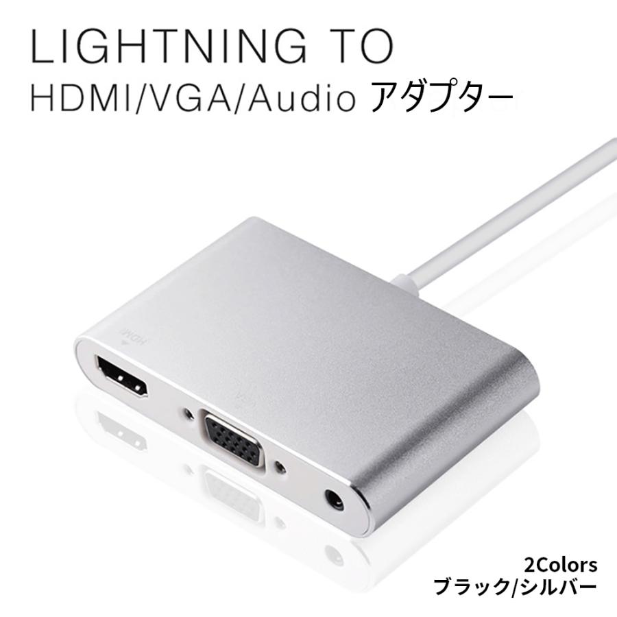 iPhone Lightning to HDMI/VGA/Audioアダプタ 変換ケーブル
