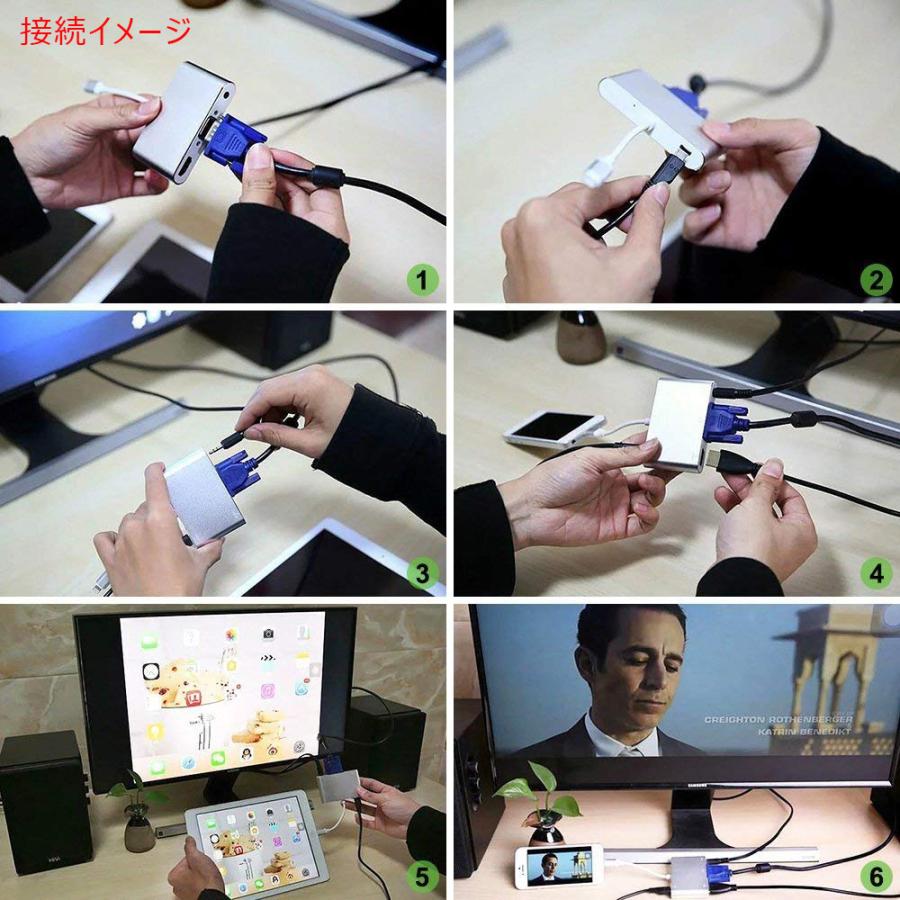 Lightning to HDMI/VGA/Audioアダプタ 変換ケーブル | iPhone | 08