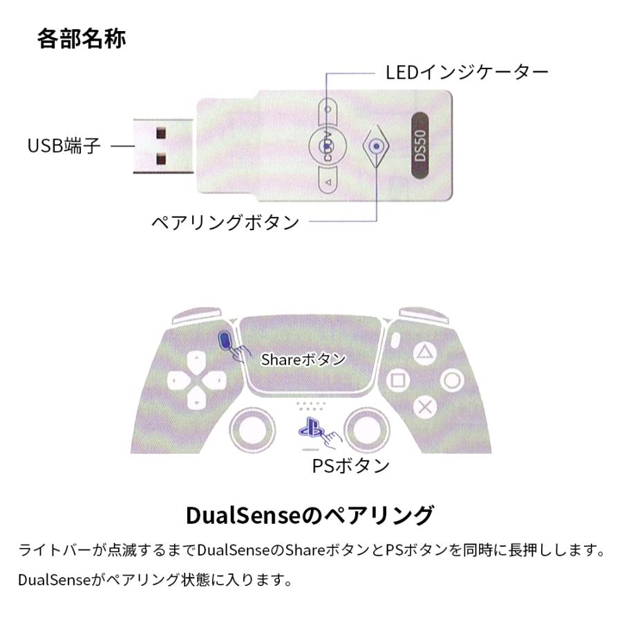 PlayStation Bluetooth5.0 PS5コントローラー受信機 レシーバー