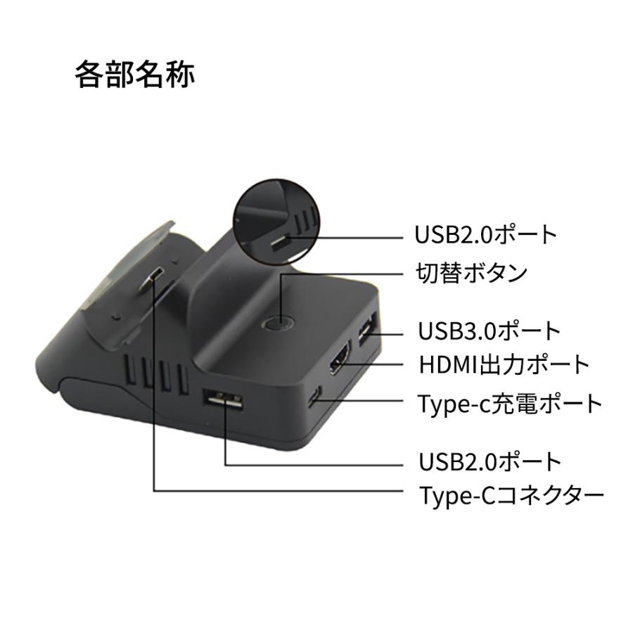 Nintendo Switch ドック 完全代替品 任天堂多機能充電スタンド Type-C to HDMI変換アダプター ニンテンドースイッチ ドック｜netkey-store｜11