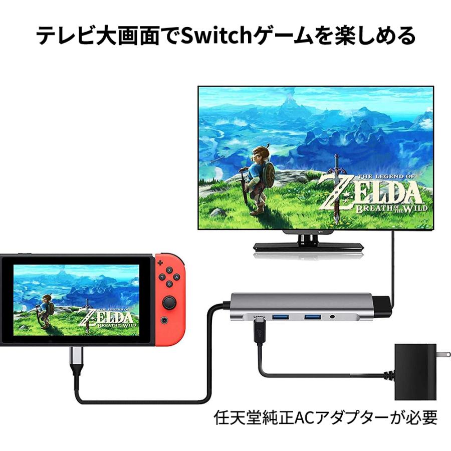任天堂 Nintendo Switchドック 代替品 5ポート搭載 4K2K超高画質