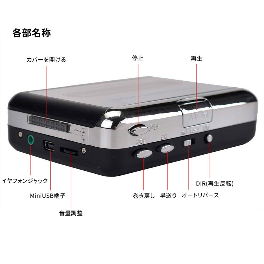 カセットテープのデジタル化 MP3変換プレーヤー スーパーUSBカセットキャプチャー｜netkey-store｜03