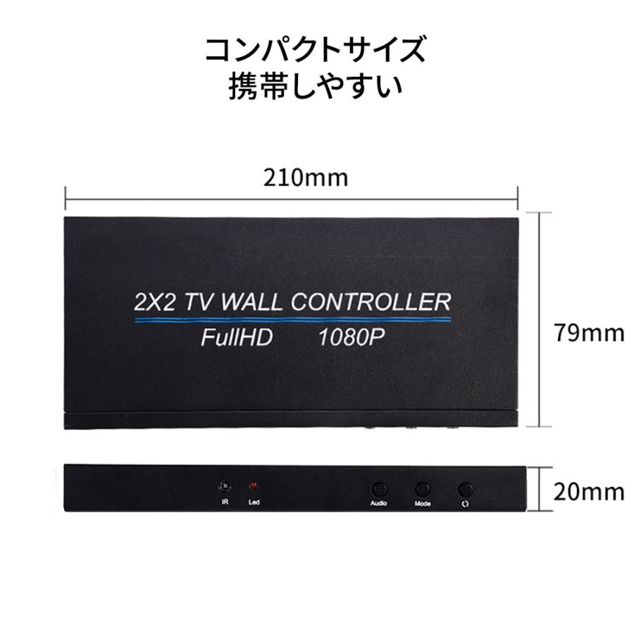 2×2 HDMIビデオウォールコントローラ 4K2K超高画質の画像