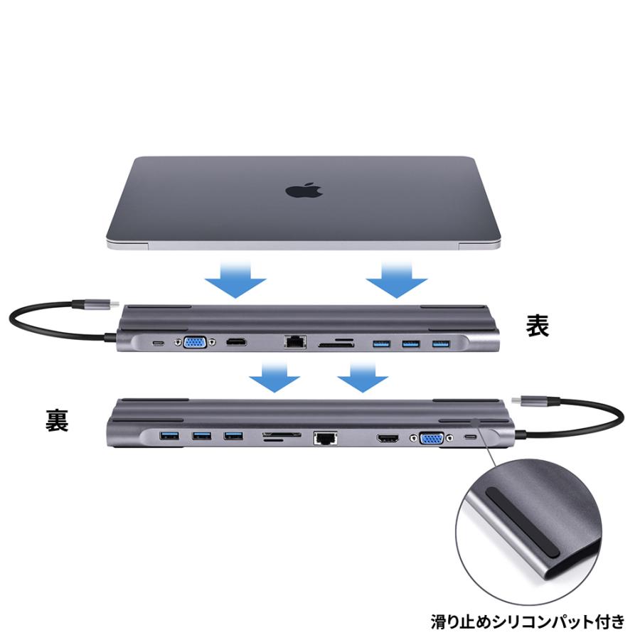 MacBook USB Type-Cドッキングステーション 多機能ハブ 10ポート搭載