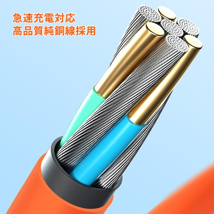 2in1 充電ケーブル USB Type-C to Lightning & USB Type-C 1.2m 66W急速充電 2台同時充電 高強度耐摩耗 |  | 04