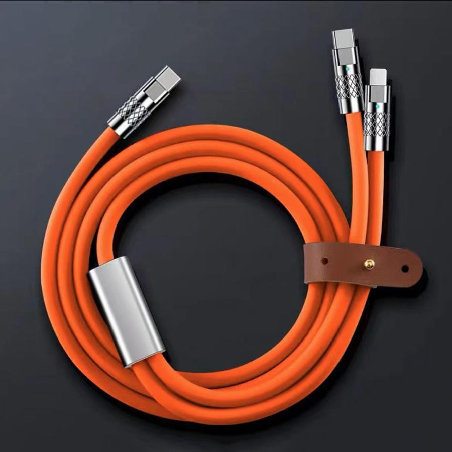 2in1 充電ケーブル USB Type-C to Lightning & USB Type-C 1.2m 66W急速充電 2台同時充電 高強度耐摩耗 |  | 06